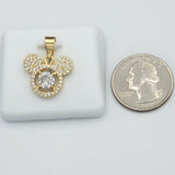 Pendant - 18K Color Gold Plated. Mouse with crystals.