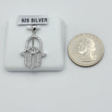 Pendants - 925 Sterling Silver. Hamsa Hand & Evil Eye. CZ