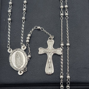 Rosary - 925 Sterling Silver. Our Lady of Guadalupe Rosary Necklace Rosario Virgen