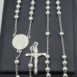Rosary - 925 Sterling Silver. Saint Benedict Rosary Necklace Rosario San Benito