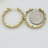 Earrings - 14K Gold Plated. Diamond Cut Hoops. *Premium Q*