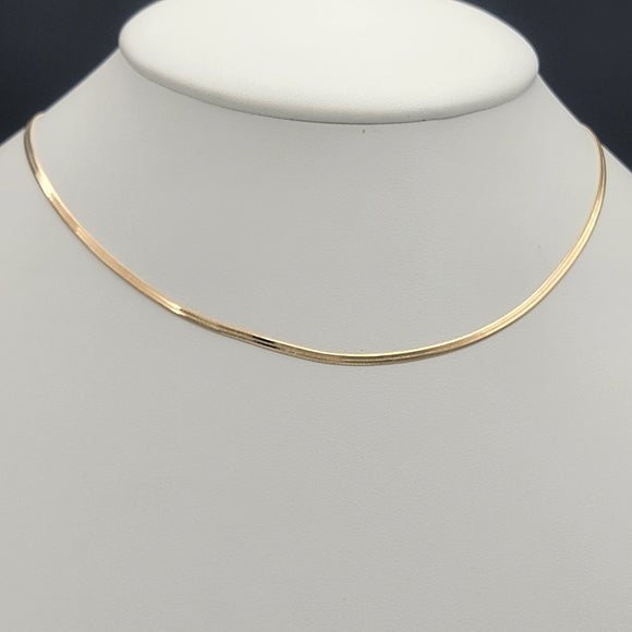 Necklace - 18K Gold Plated.  Snake Chain. 2mm - 18in *Premium Q*