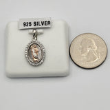 Pendants - 925 Sterling Silver. Two Color. Saint Jude Oval. San Judas.