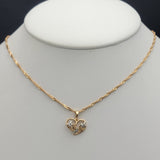 Sets - 18K Gold Plated. Heart Butterflies - Pendant - Chain - Earrings *Premium Q*