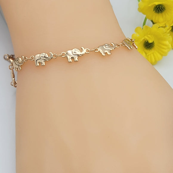 Bracelets - 18K Gold Plated. Elephant Chain. *Premium Q*