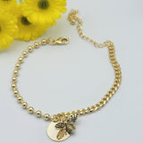 Bracelets - 14K Gold Plated. Bee Charm. *PremiumQ*