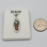 Pendants - 925 Sterling Silver. Virgen Guadalupe Multicolor