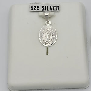 Pendants - 925 Sterling Silver. Virgen Guadalupe - Oval