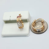 Earrings - Tri Color Gold Plated.  Vintage Hoops. *Premium Q*