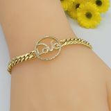 Bracelets - 14K Gold Plated. LOVE Curb Chain Bracelet *Premium Q*