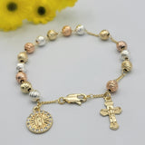 Rosary Bracelets.  Tri Color Gold Plated. Our Lady of Guadalupe.