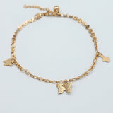 Anklets - 18K Gold Plated. Butterfly Charm Anklet. Tobillera *Premium Q*