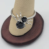 Rings - Rhodium Plated. Black Spider Spinner Ring. *Premium Q*