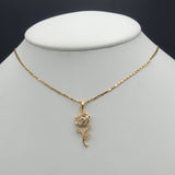 Necklace - 18K Gold Plated. Rose Flower - Pendant. (Optional Pendant Only) *Premium Q*