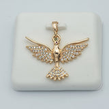 Necklace - 18K Gold Plated. Dove Bird Wings- Pendant. (Optional Pendant Only) *Premium Q*