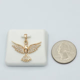 Necklace - 18K Gold Plated. Dove Bird Wings- Pendant. (Optional Pendant Only) *Premium Q*