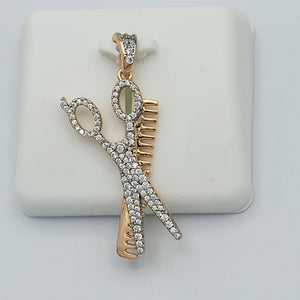 Necklace - 18K Gold Plated. Scissors - Comb - Pendant. (Optional Pendant Only) *Premium Q*