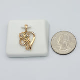 Necklace - 18K Gold Plated. Rose Flower Heart - Pendant. (Optional Pendant Only) *Premium Q*
