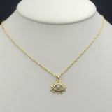 Necklace - 14K Gold Plated. Eye Pendant. (Optional Pendant Only) *Premium Q*