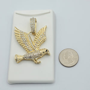 Necklace - 14K Gold Plated. Eagle Clear Crystals. (Optional Pendant Only)