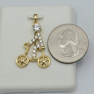 Necklace - 14K Gold Plated. Bicycle - Biker - Pendant. (Optional Pendant Only) *Premium Q*