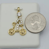Necklace - 14K Gold Plated. Bicycle - Biker - Pendant. (Optional Pendant Only) *Premium Q*
