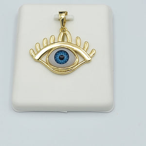 Pendants - 14K Gold Plated. Evil Blue Eye *Premium Q*