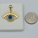 Pendants - 14K Gold Plated. Evil Blue Eye *Premium Q*