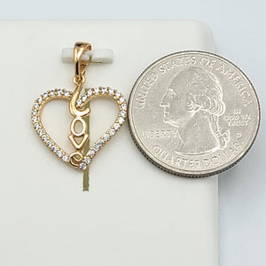 Necklace - 18K Gold Plated. LOVE Heart - Pendant. (Optional Pendant Only) *Premium Q*