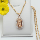 Necklace - 18K Gold Plated. Our Lady Virgen Guadalupe - Pendant. (Optional Pendant Only) *Premium Q*