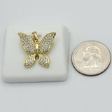 Necklace - 14K Gold Plated. Butterfly with crystals (Optional Pendant Only). *Premium Q*