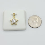 Necklace - 14K Gold Plated. Star with crystals (Optional Pendant Only). *Premium Q*