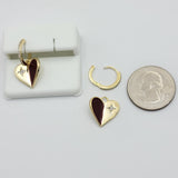 Earrings - 14K Gold Plated. 2 in 1 Earrings. Heart Hoops. *Premium Q*