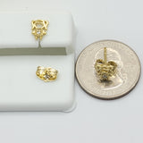 Earrings - 14K Gold Plated.  Little Girl CZ Stud Earrings. *Premium Q*