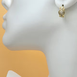 CLOSEOUT* Earrings - 14K Gold Plated. Fashion Clear Crystals Huggies. *Premium Q*