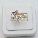 Rings - Tri Color Gold Plated. Saint Jude Open Butterfly Ring
