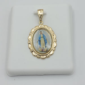 Pendants - 14K Gold Plated. Miraculous Medal Virgen La Milagrosa.