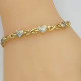 Bracelets - 14K Gold Plated. Hearts - Infinity symbol Links Chain. *Premium Q*