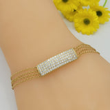 Bracelets - 14K Gold Plated. Icy ID 4 rows Bracelet. *PremiumQ*