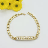 Bracelets - 14K Gold Plated. ID Bracelet with Hearts. *PremiumQ*