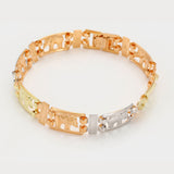 Bracelets - Tri Color Gold Plated. Elephants *Premium Q*