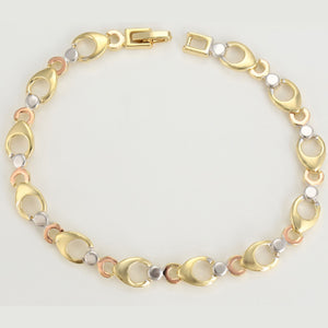 Bracelets - Tri Color Gold Plated. Chain Fashion *Premium Q*