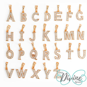Pendants - 18K Gold Plated. Initial Letter Pendant. *Premium Q*