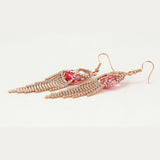 Earrings - Rose Gold Plated. Luxury Elegant Pink Drop Crystal. *Premium Q*