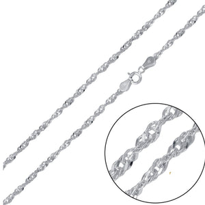 Chains - 925 Sterling Silver. Singapore 025 - 1.5mm