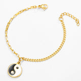 Bracelets - Stainless Steel Gold Plated. Yin Yang *Premium Q*