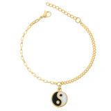 Bracelets - Stainless Steel Gold Plated. Yin Yang *Premium Q*