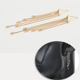 CLOSEOUT* Earrings - Stainless Steel. 14K Gold Plated. Cascade Long Earrings *PremiumQ*
