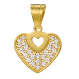 Pendants - Stainless Steel Gold Plated. Heart with crystals. *Premium Q*