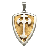Pendants - Stainless Steel.  Crucifix Shield. Escudo crucifijo *Premium Q*